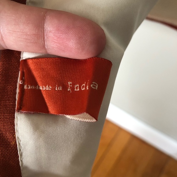 Handmade in India Embroidered Pumpkin Fall Table Runner 72" x 16.5" - Picture 6 of 10